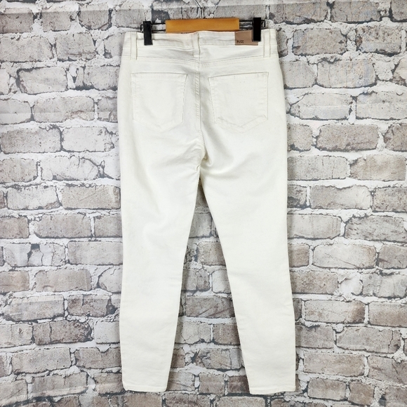 PAIGE Hoxton Ankle Pant Brushed Cotton Slim  Fit Stretch Light Ecru Size 28 - Picture 10 of 14